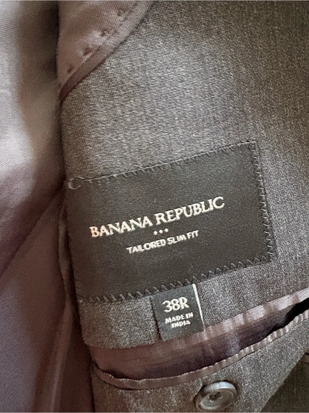 Banana Republic Men's Dark Charcoal Gray Two-Button Suit Jacket
